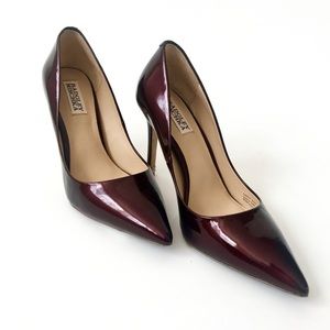 Badgley Mischka Deep Red Pumps w Rhinestone Detail